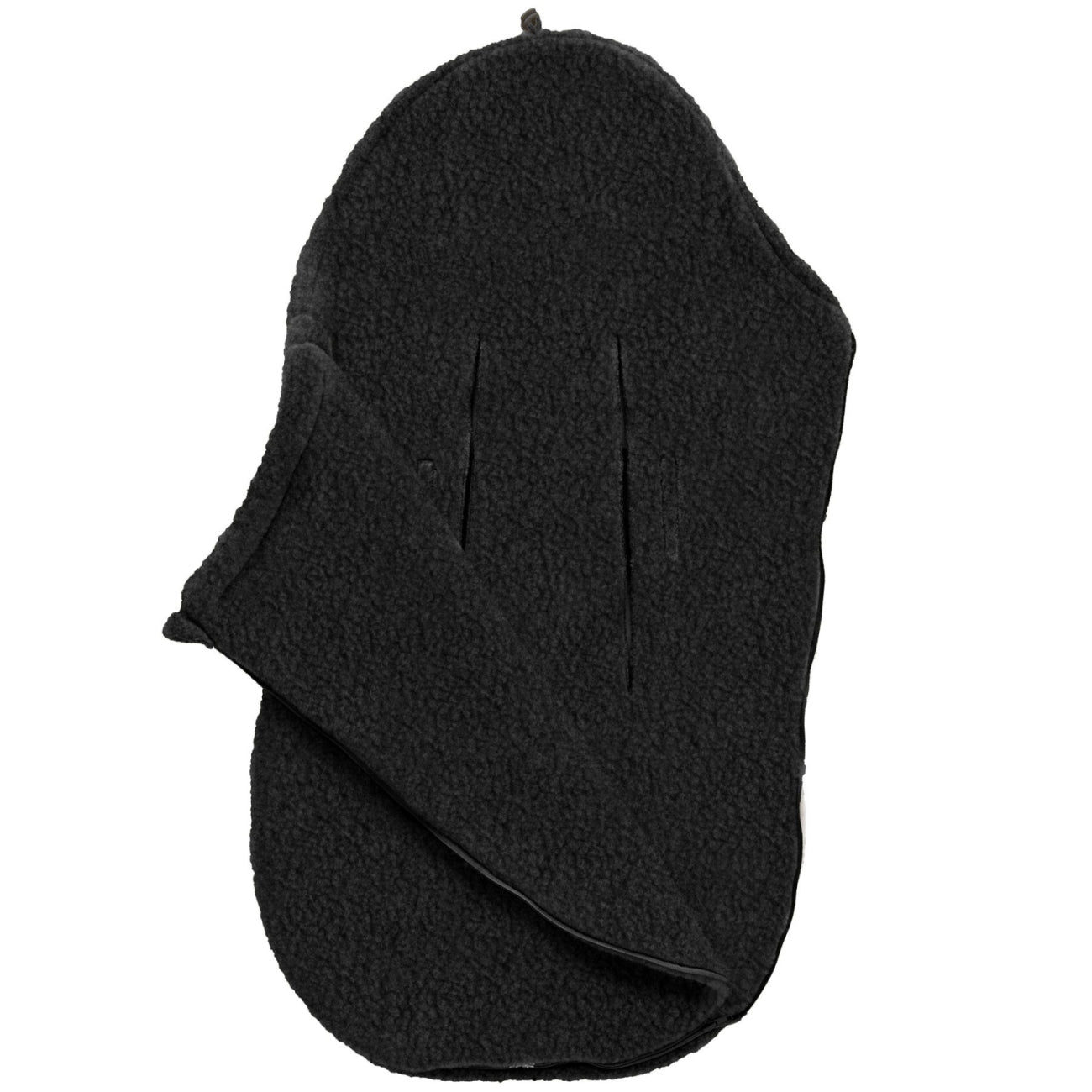 Wollfußsack Mini Nevada, Anthracite – Detailansicht Öffnung