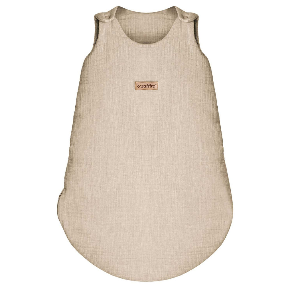 Musselin-Schlafsack Malaga 1,5 TOG, Beige – Vorderansicht