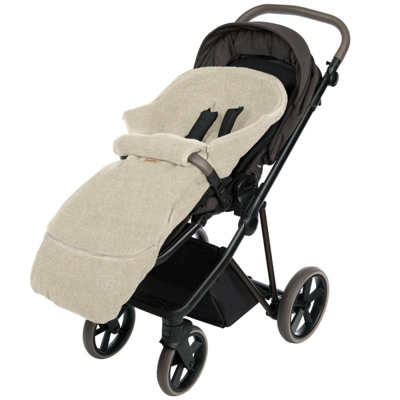 Wollfußsack Maxi Sierra, Beige – Befestigung Detail