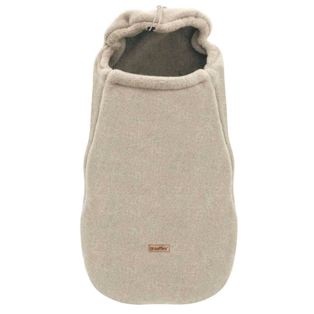 Wollfußsack Mini Sierra, Beige – Detailansicht Öffnung