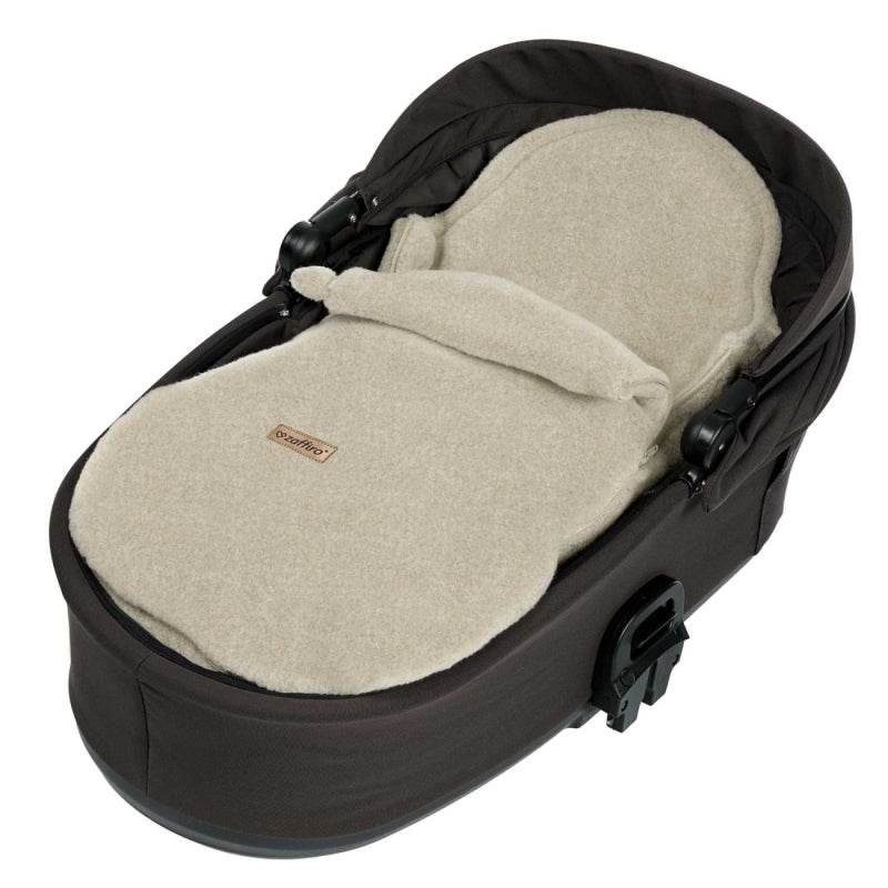 Wollfußsack Mini Sierra, Beige – Detailansicht Wolle