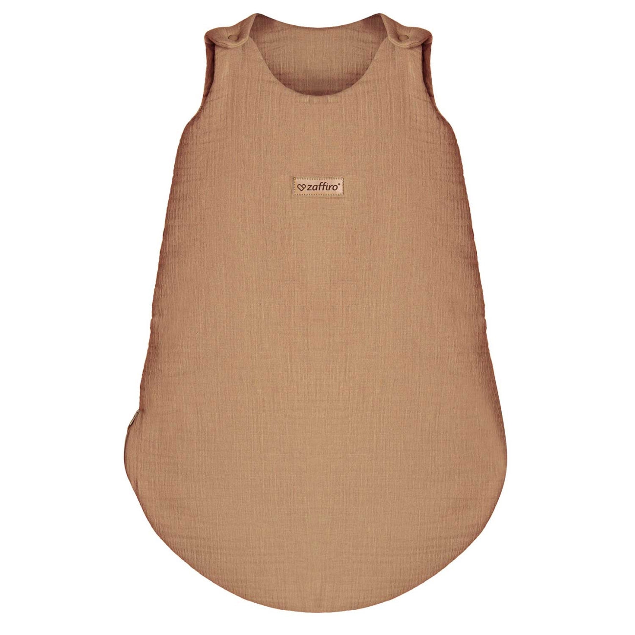 Musselin-Schlafsack Malaga 1,5 TOG, Toffee – Vorderansicht