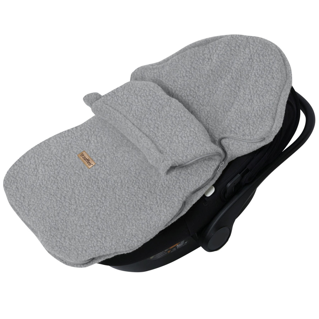 Wollfußsack Mini Nevada, Grey – Detailansicht Öffnung