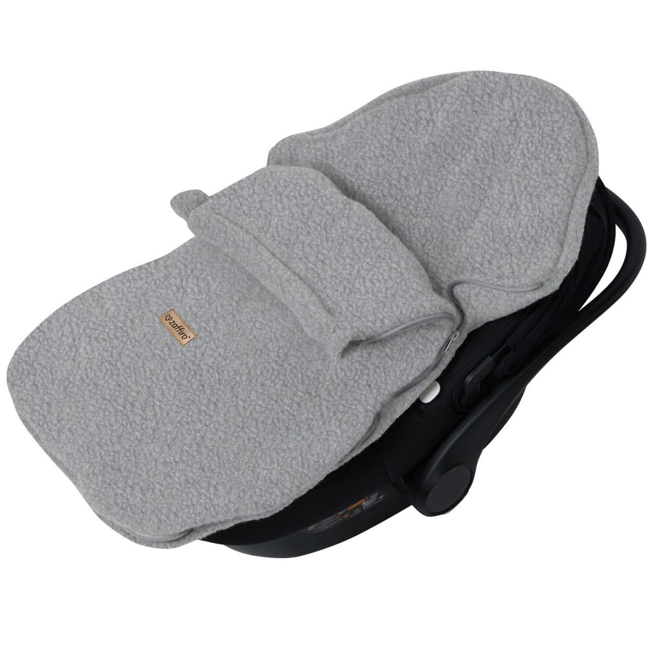 Wollfußsack Mini Nevada, Grey – Detailansicht Öffnung