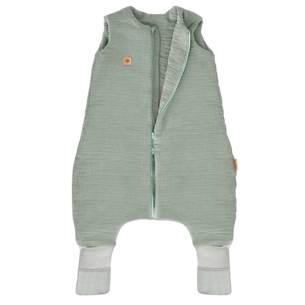 Musselin-Schlafsack Malaga mit Beinen 2,5 TOG, Mint – Seitenansicht