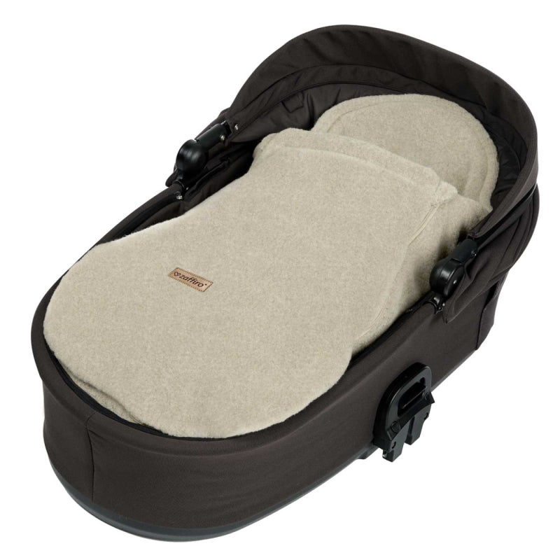 Wollfußsack Mini Sierra, Beige – Gesamtansicht