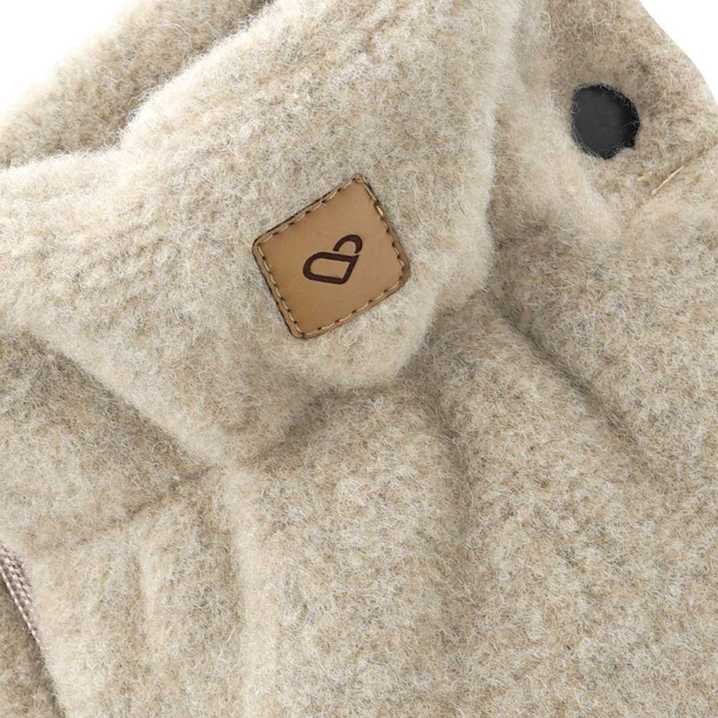 Handwärmer Sierra, Beige – Detailansicht Wolle