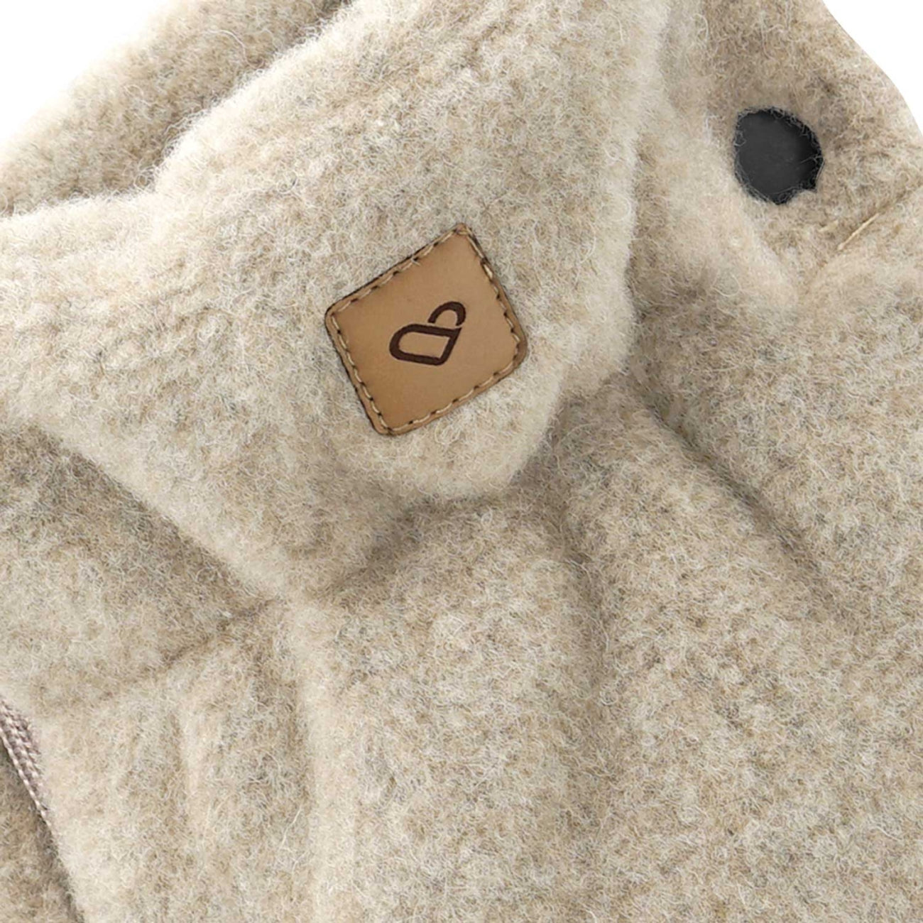 Handwärmer Sierra, Beige – Detailansicht Wolle