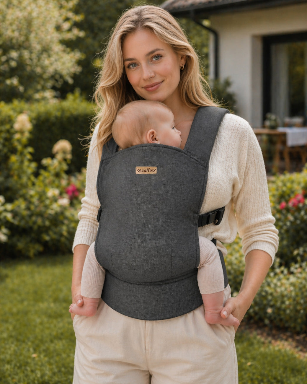 Babytrage BabyFlow, Grey – Vorderansicht
