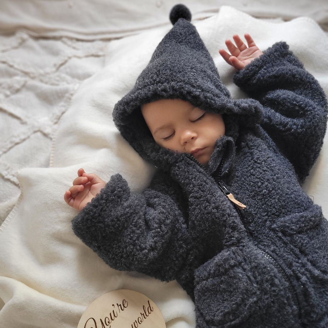 Kinder-Wolljacke Meri Nevada, Anthracite – Vorderansicht