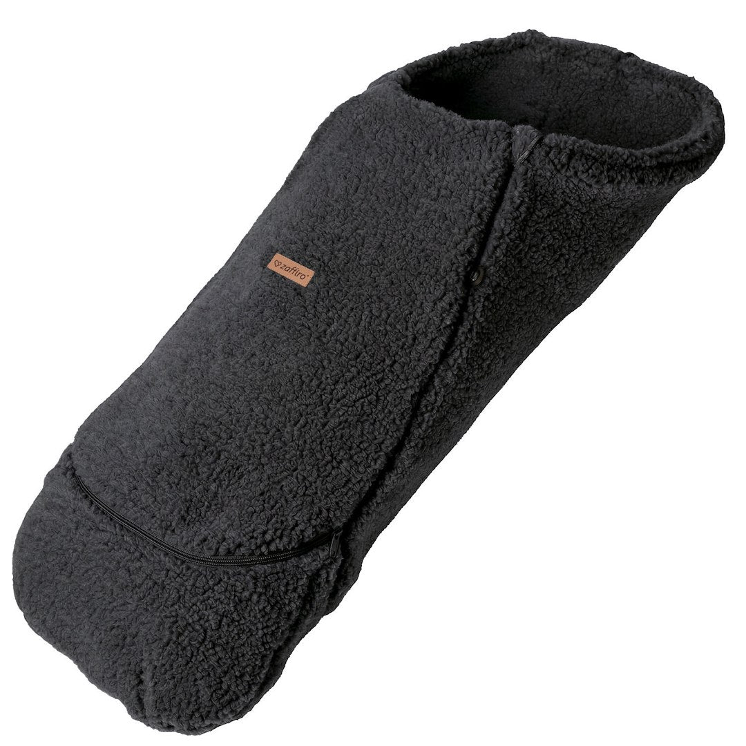 Wollfußsack Maxi Nevada, Anthracite – großer Woll-Fußsack für Kinderwagen