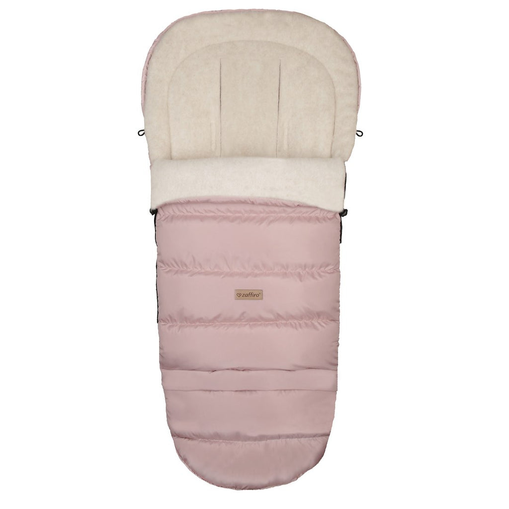 Fußsack iGrow Aspen, Baby Pink – Vorderansicht Kinderwagen