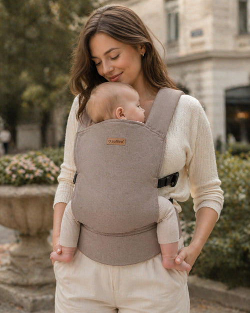 Babytrage BabyFlow, Latte – Vorderansicht