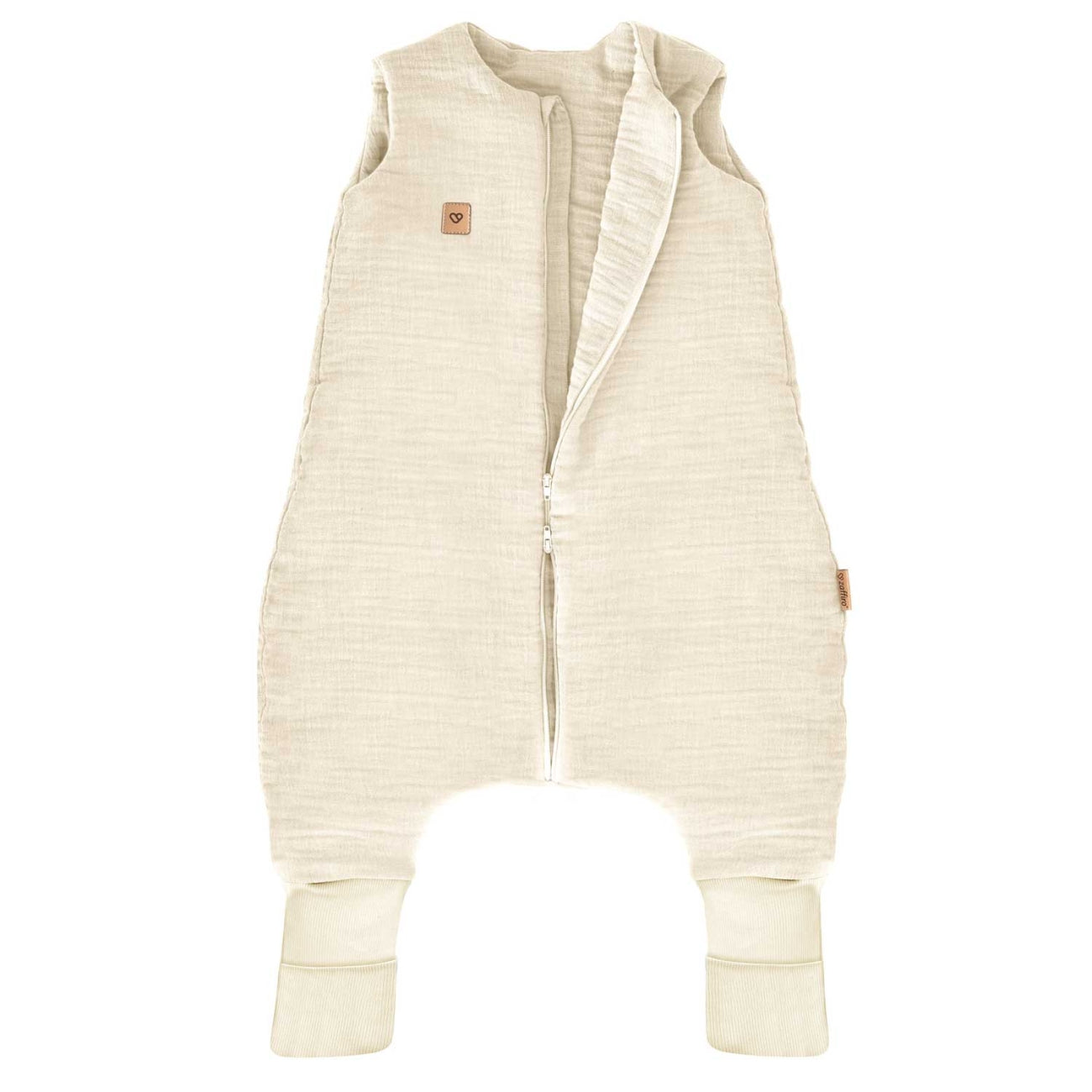 Musselin-Schlafsack Malaga mit Beinen 1,5 TOG, Vanilla – Seitenansicht