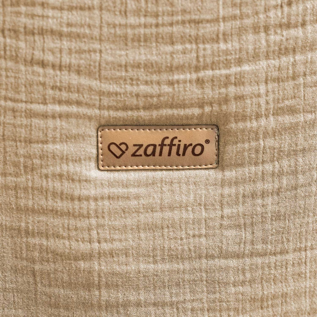 Musselin-Schlafsack Malaga 0,5 TOG, Beige – Detailansicht Musselin
