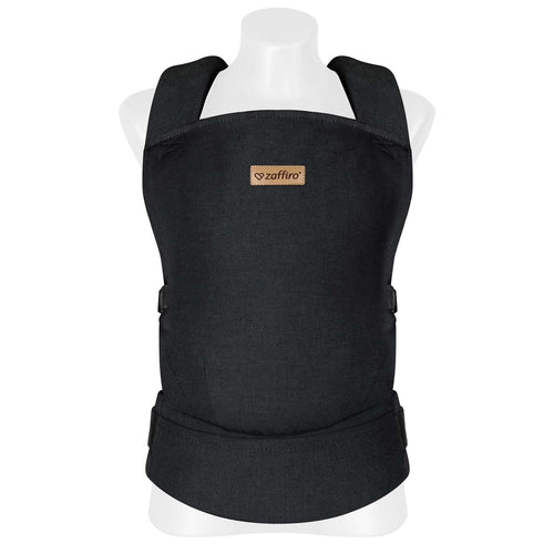 Babytrage BabyFlow, Anthracite – ergonomische Babytrage für Neugeborene und Kleinkinder