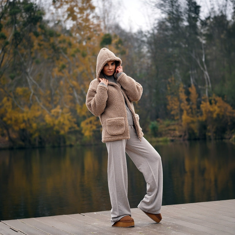 Wolljacke Zoya Nevada Brown – Gesamtansicht