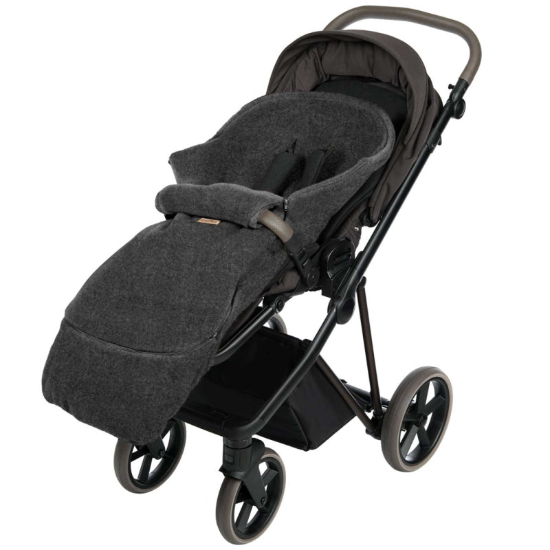 Wollfußsack Maxi Sierra, Anthracite – Befestigung Detail