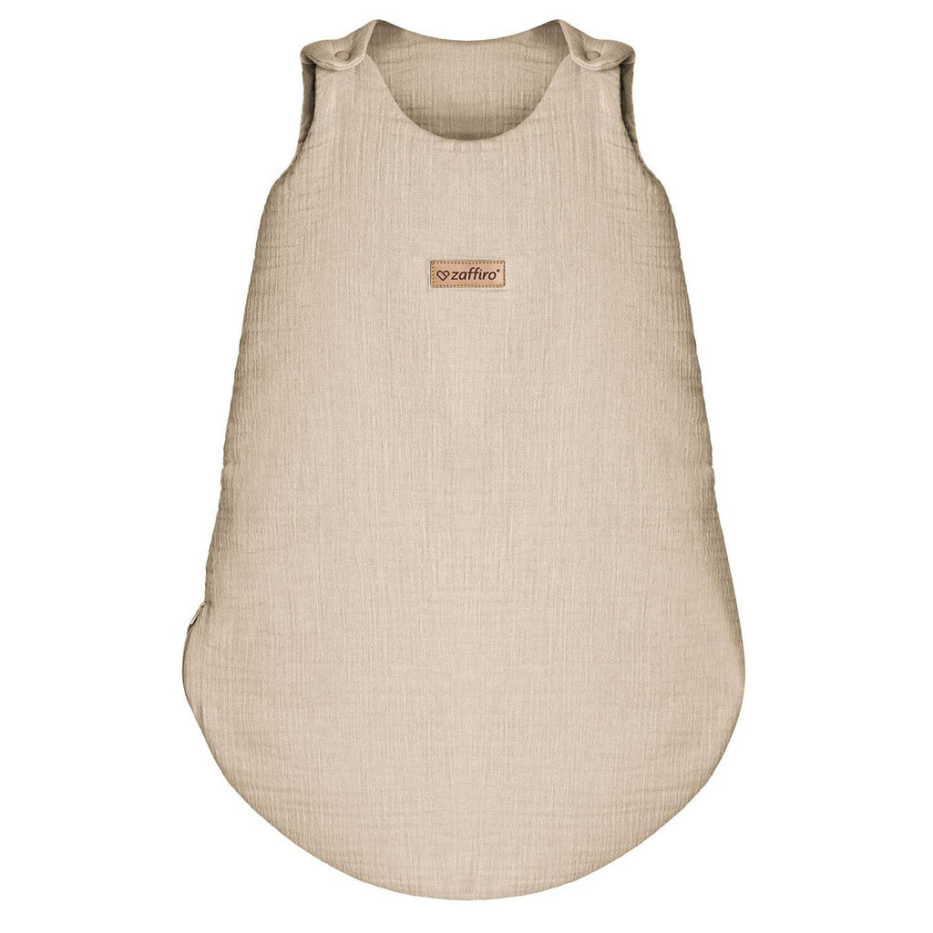 Musselin-Schlafsack Malaga 1,5 TOG, Beige – ganzjähriger Baby Schlafsack