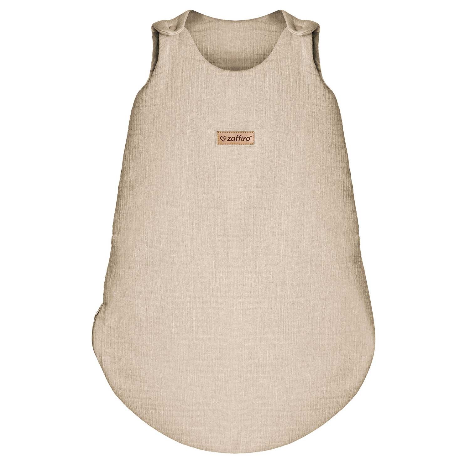 Musselin-Schlafsack Malaga 1,5 TOG, Beige – ganzjähriger Baby Schlafsack