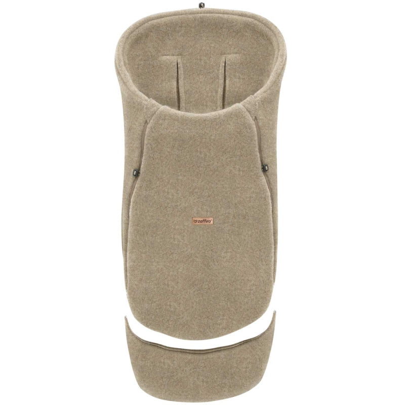 Wollfußsack Maxi Sierra, Brown – Detailansicht Wolle