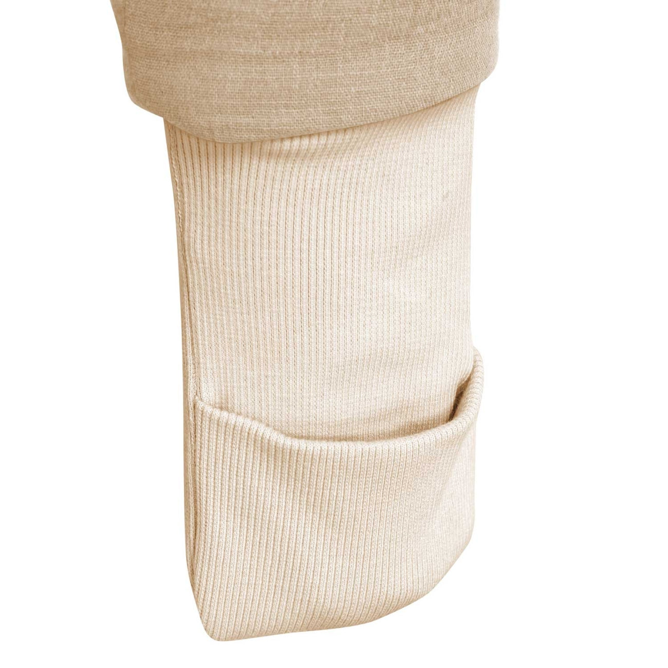 Musselin-Schlafsack Malaga mit Beinen 0,5 TOG, Beige – Rückenansicht