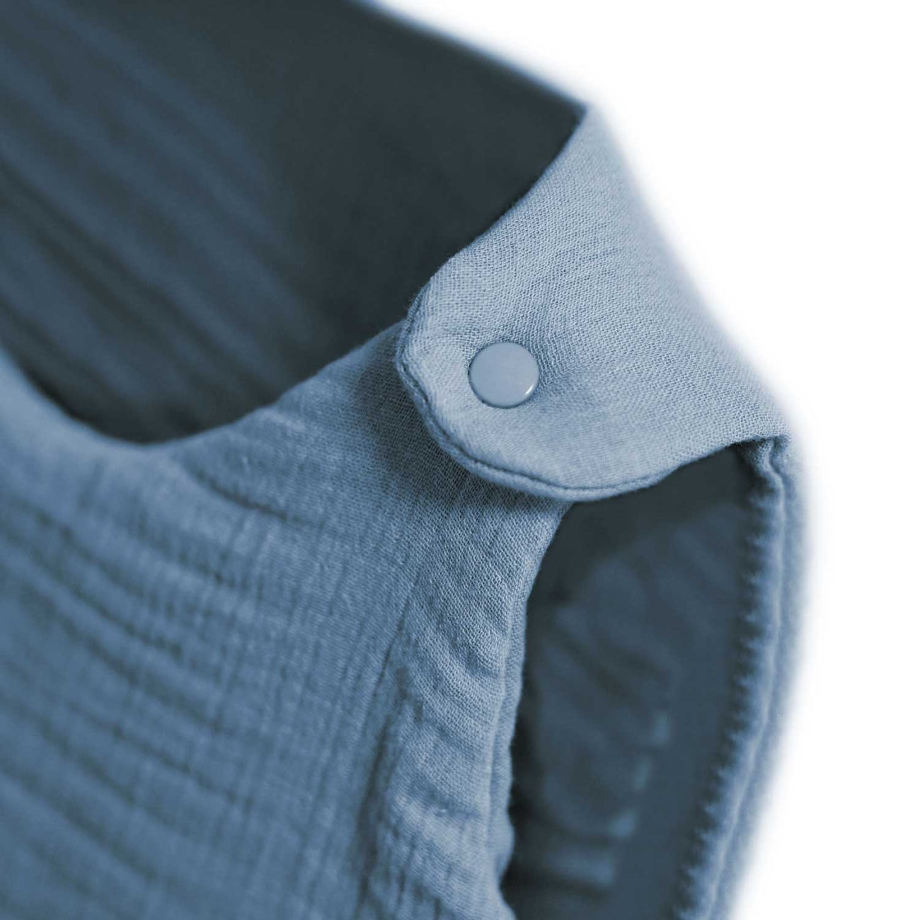 Musselin-Schlafsack Malaga 1,5 TOG, Baby Blue – Detailansicht Musselin