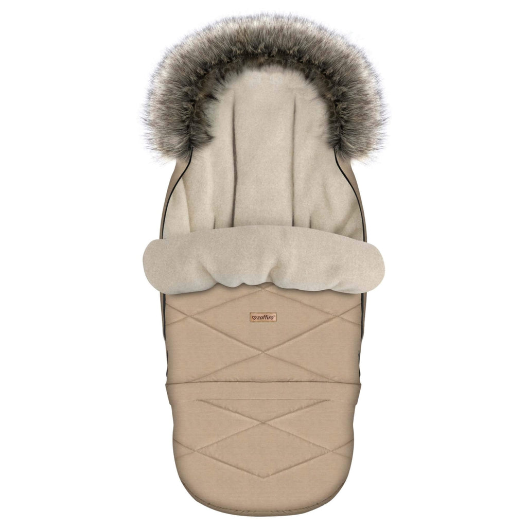 Fußsack GrowUP Scandi, Beige – Rückenansicht