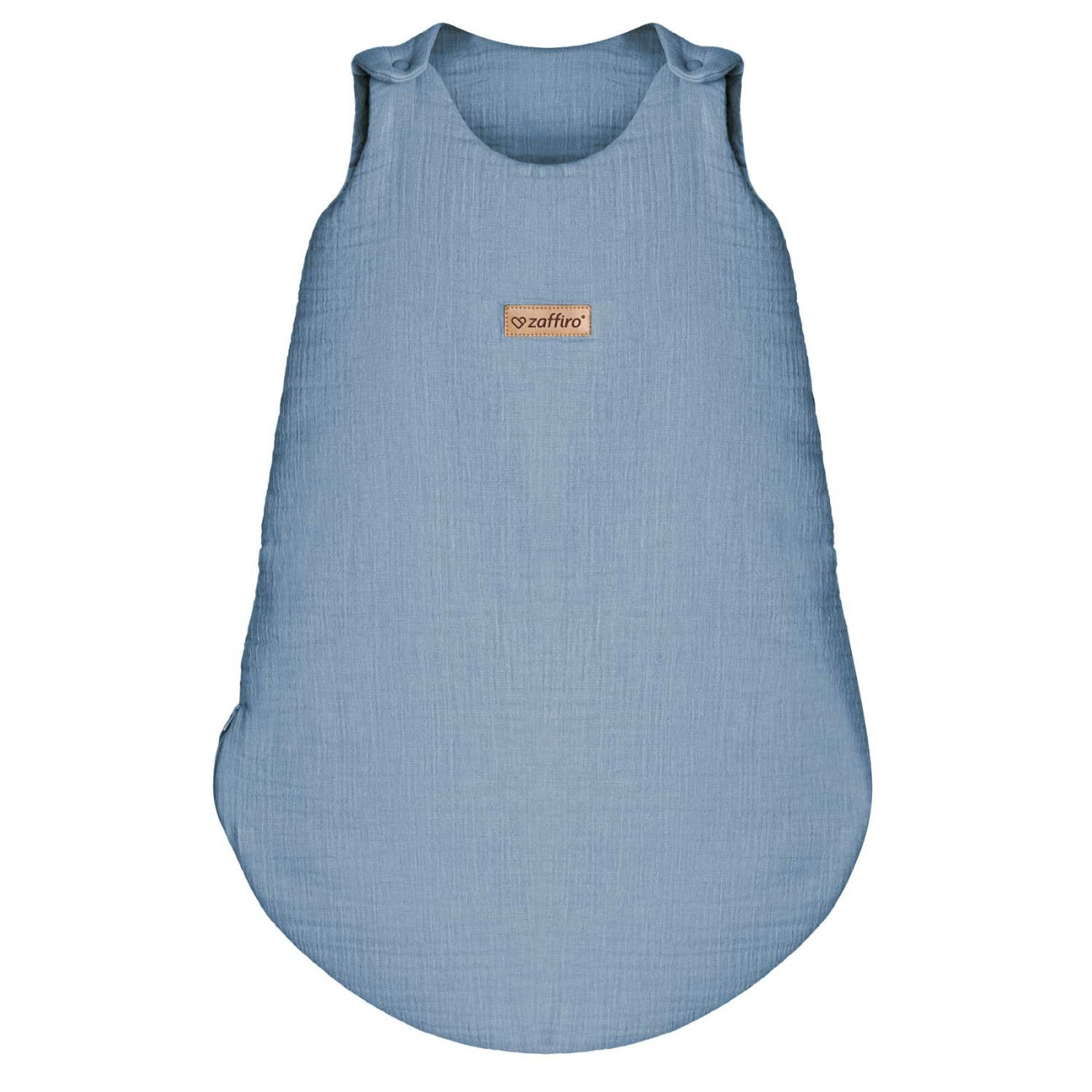 Musselin-Schlafsack Malaga 1,5 TOG, Baby Blue – Vorderansicht