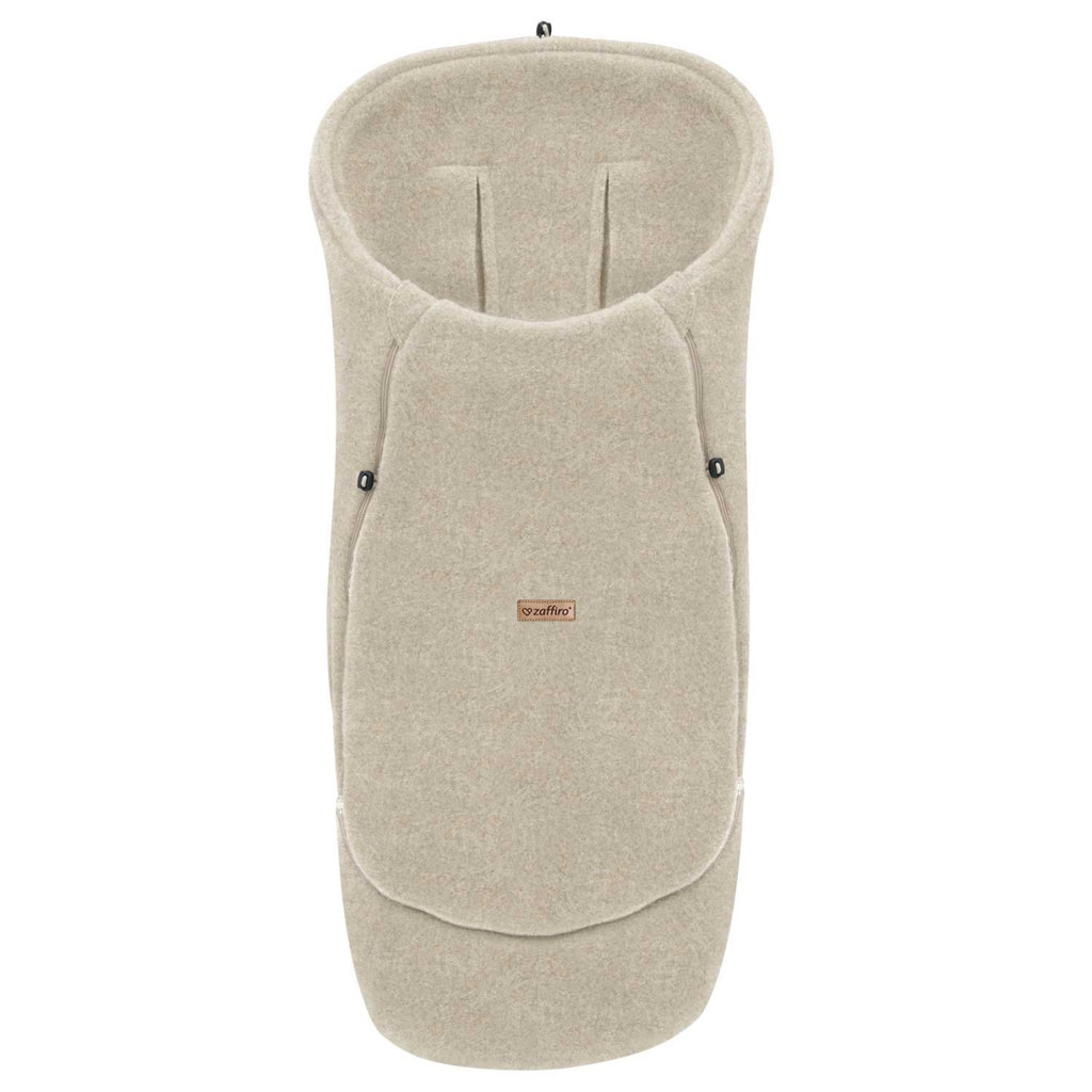 Wollfußsack Maxi Sierra, Beige – Detailansicht Öffnung