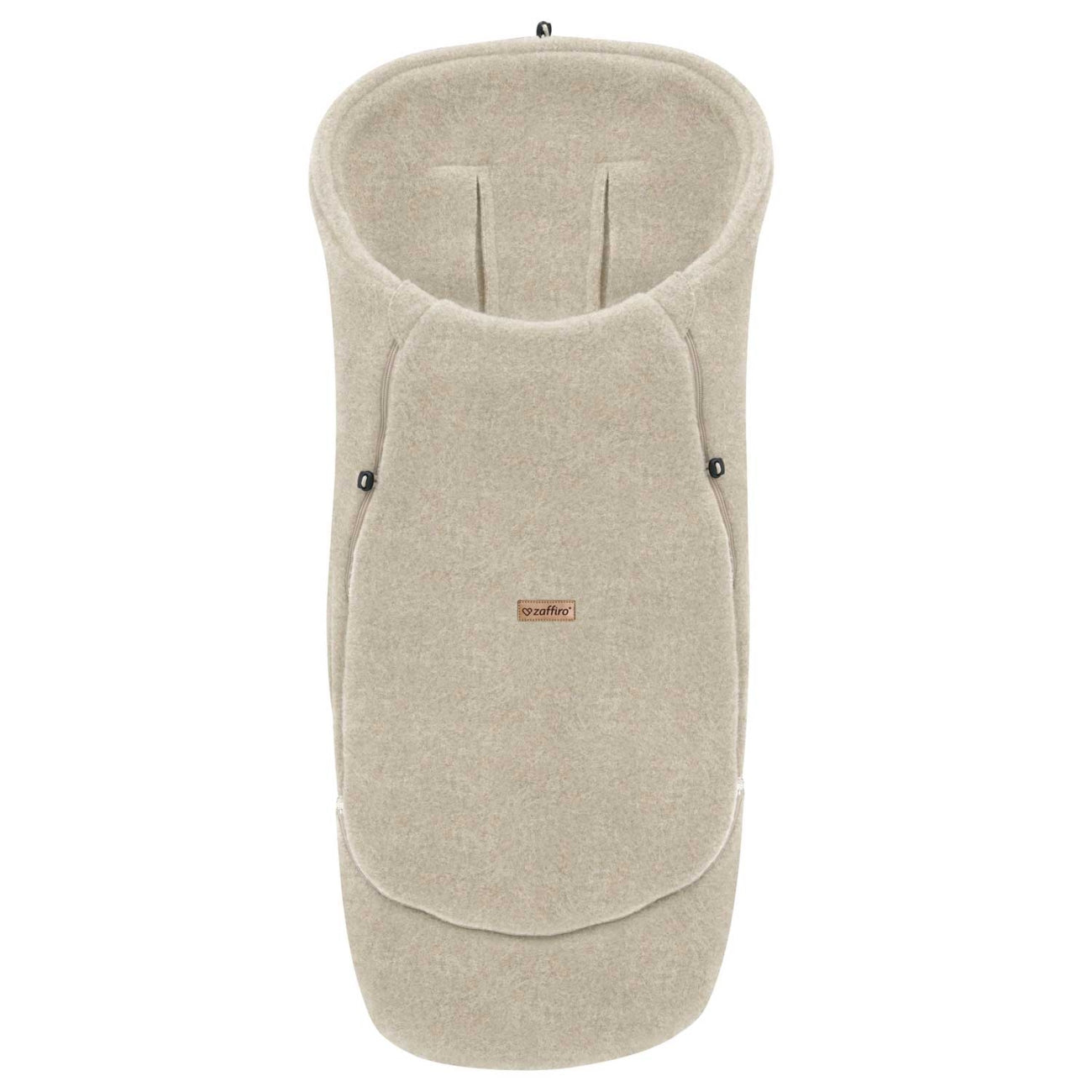 Wollfußsack Maxi Sierra, Beige – Detailansicht Öffnung