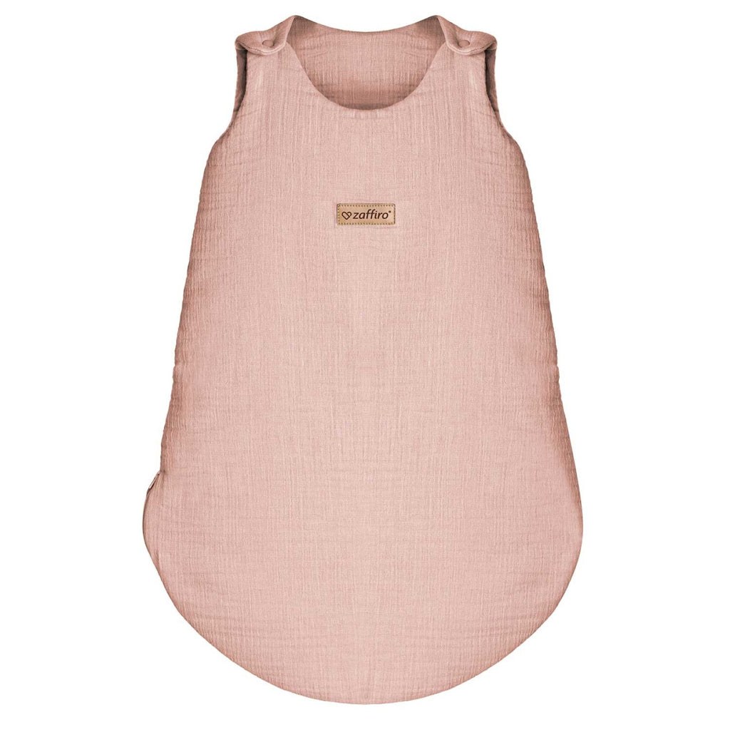 Musselin-Schlafsack Malaga 1,5 TOG, Baby Pink – Vorderansicht