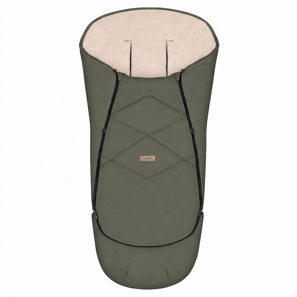 Fußsack EverGrow Aspen, Khaki – mitwachsender Kinderwagen-Fußsack