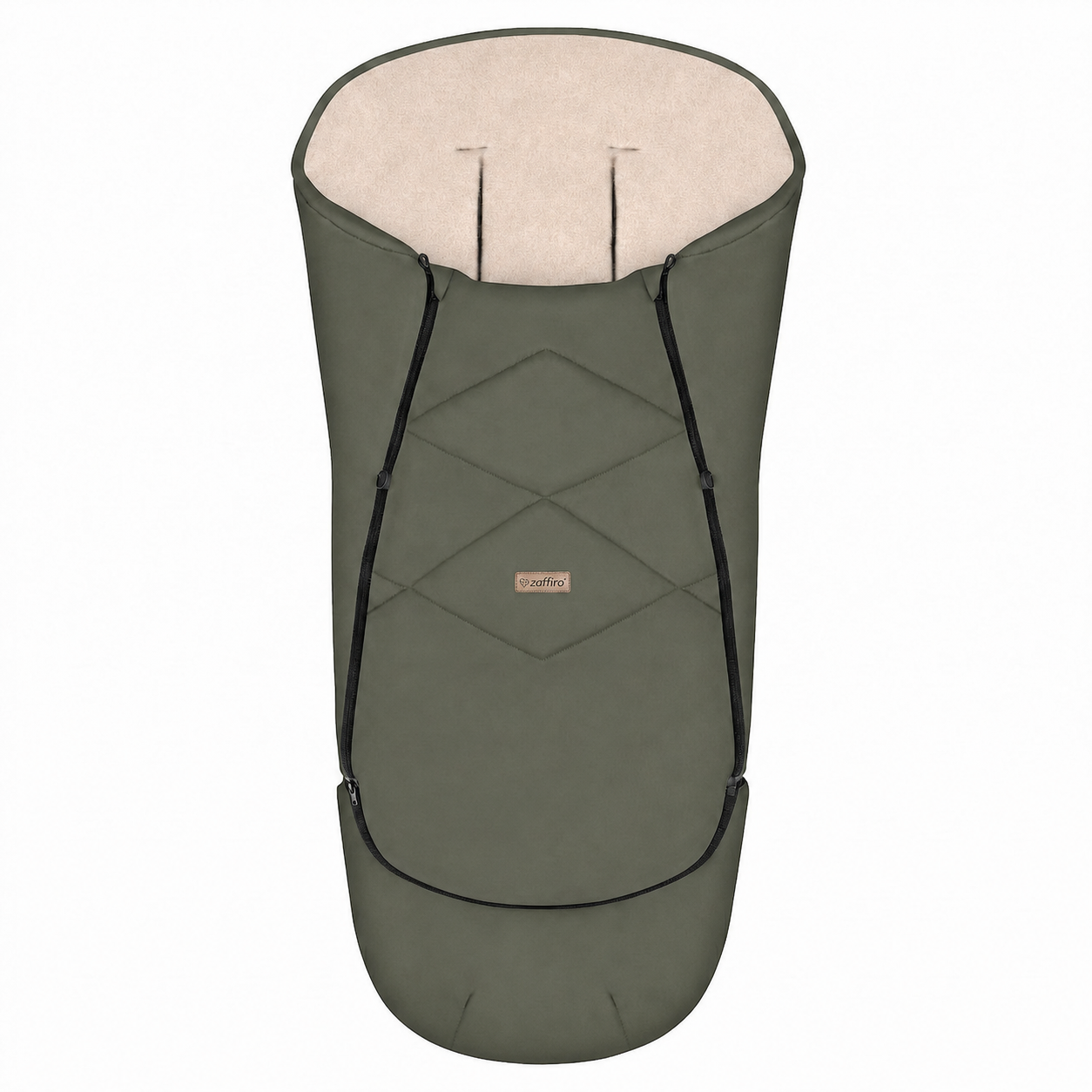 Fußsack EverGrow Aspen, Khaki – mitwachsender Kinderwagen-Fußsack