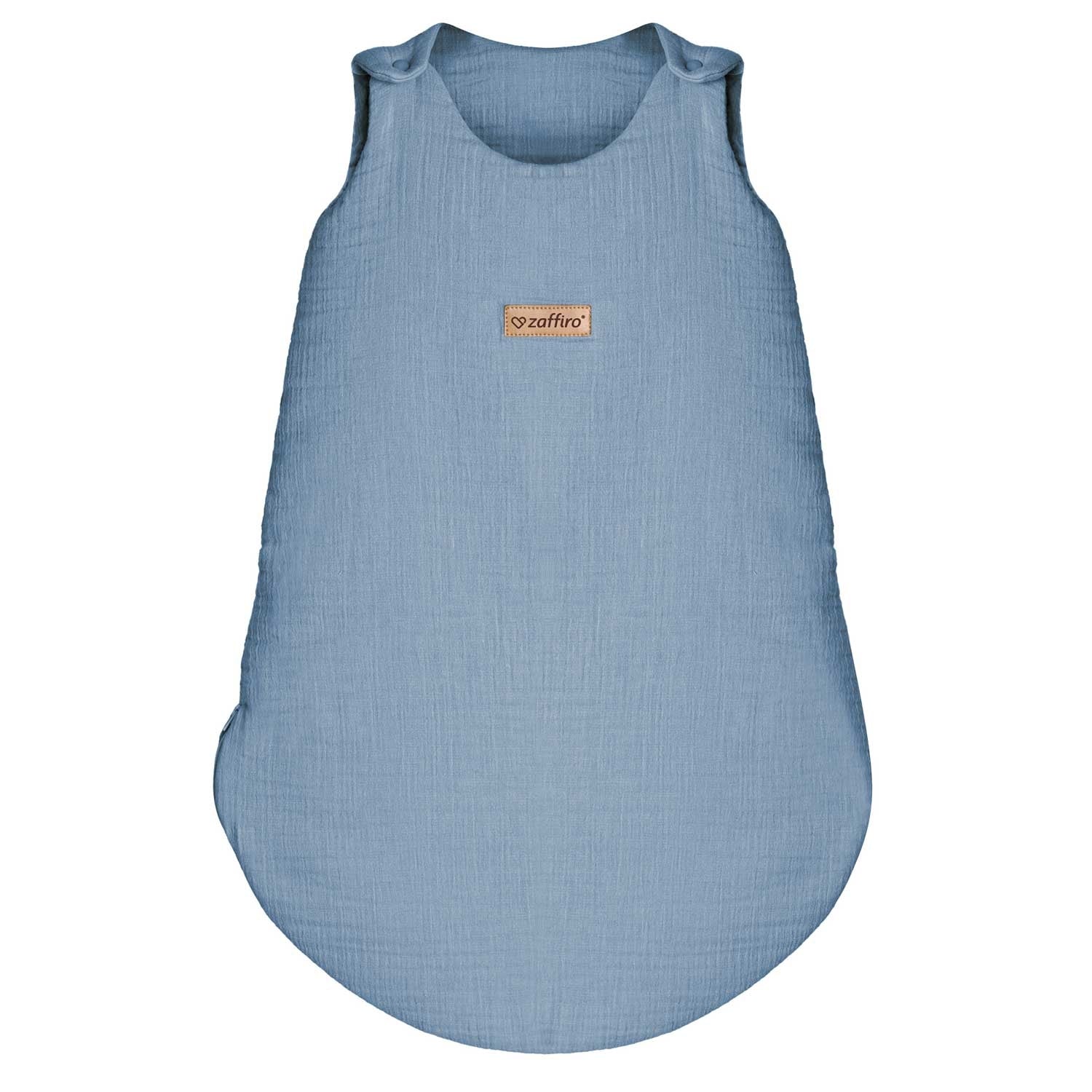 Musselin-Schlafsack Malaga 2,5 TOG, Baby Blue – warmer Baby Schlafsack für kühle Nächte