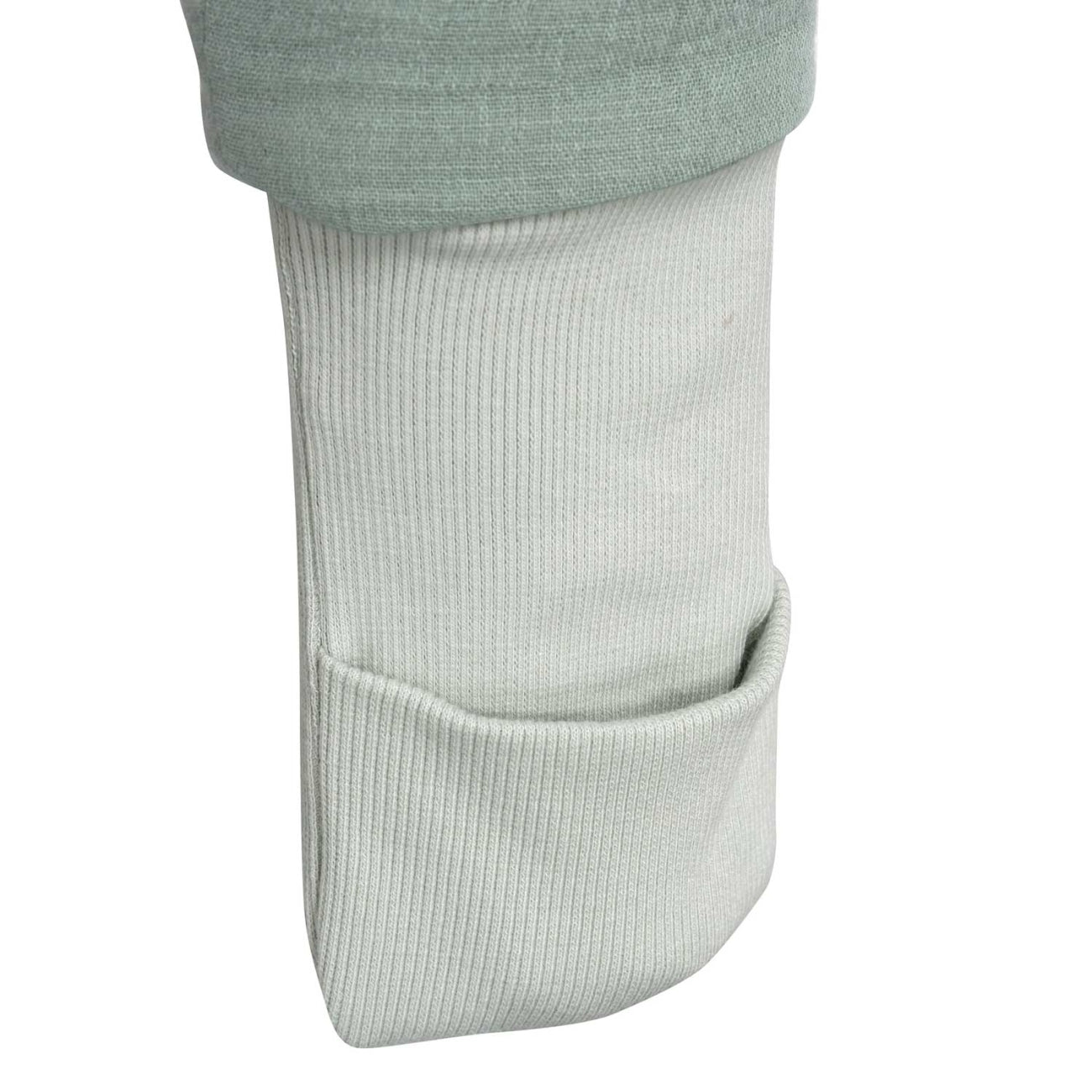 Musselin-Schlafsack Malaga mit Beinen 2,5 TOG, Mint – Rückenansicht