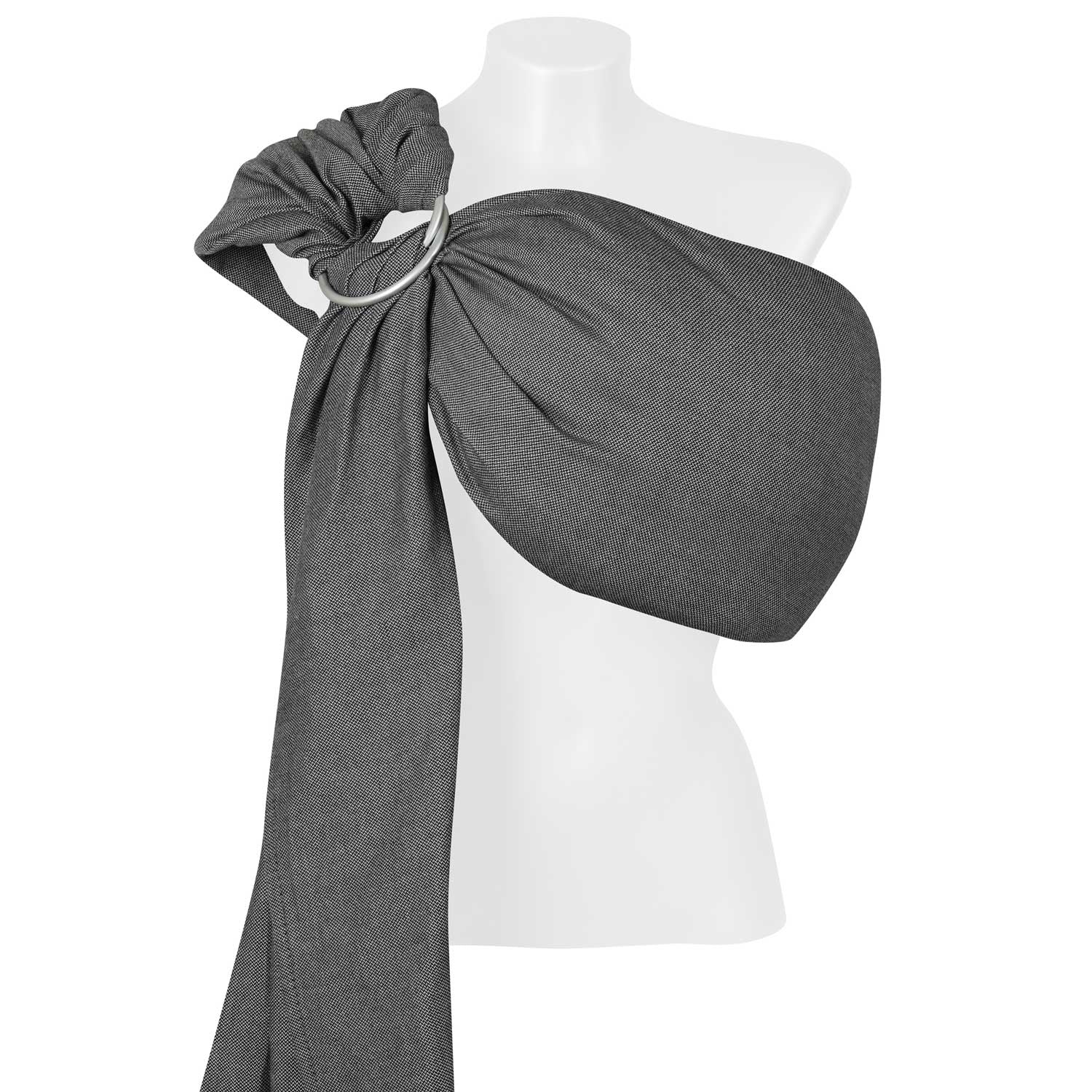 Ringtragetuch HugMe, Grey – Baby Ringtragetuch mit verstellbaren Ringen