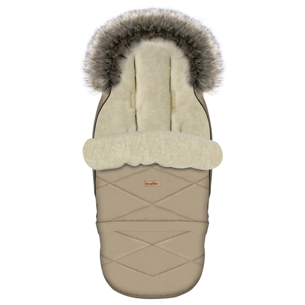 Fußsack GrowUP Nordico, Beige – Vorderansicht Kinderwagen