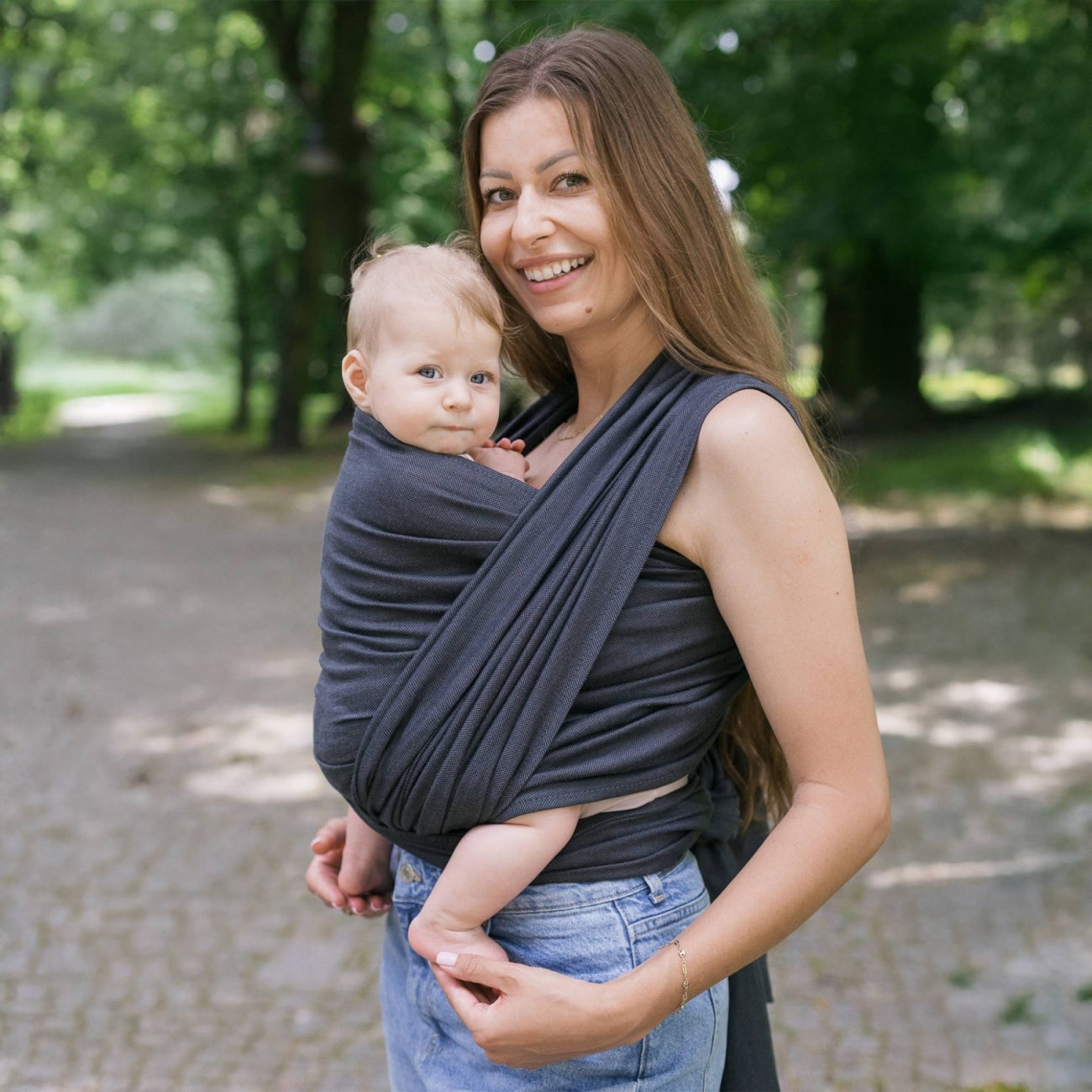 Bindetragetuch BeClose, Anthracite – Vorderansicht