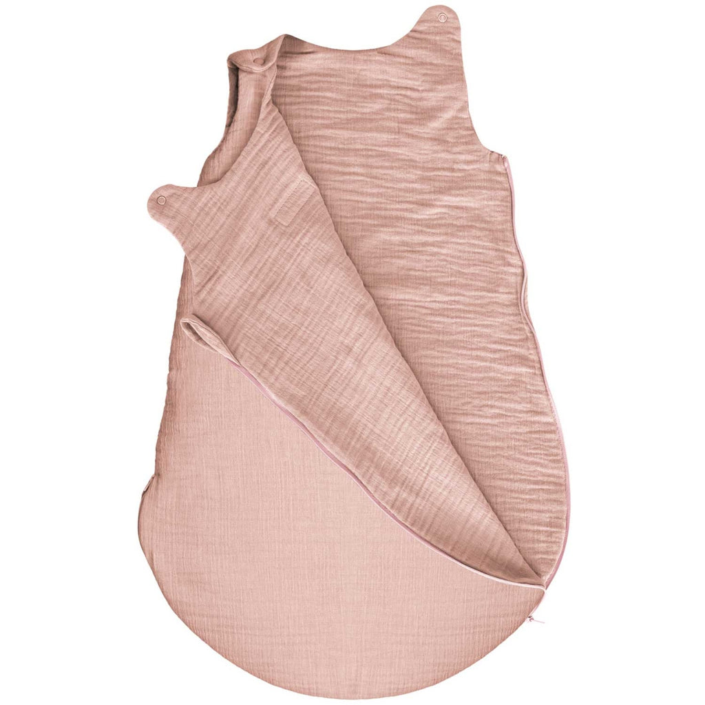 Musselin-Schlafsack Malaga 0,5 TOG, Baby Pink – Seitenansicht