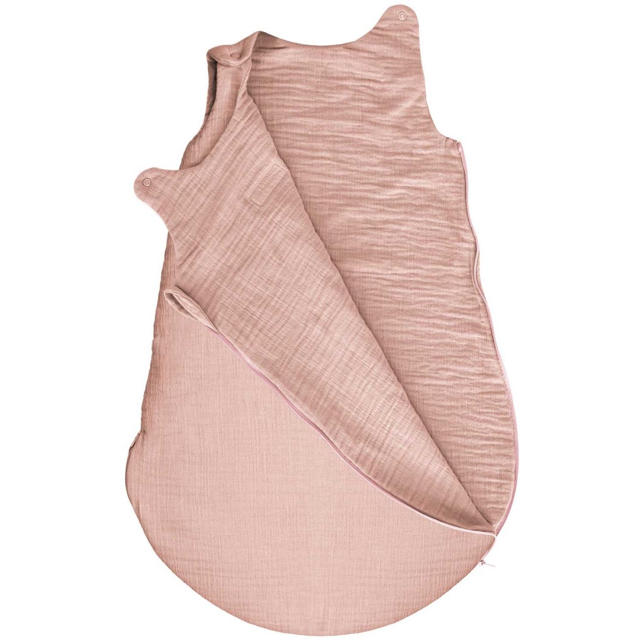 Musselin-Schlafsack Malaga 0,5 TOG, Baby Pink – Seitenansicht