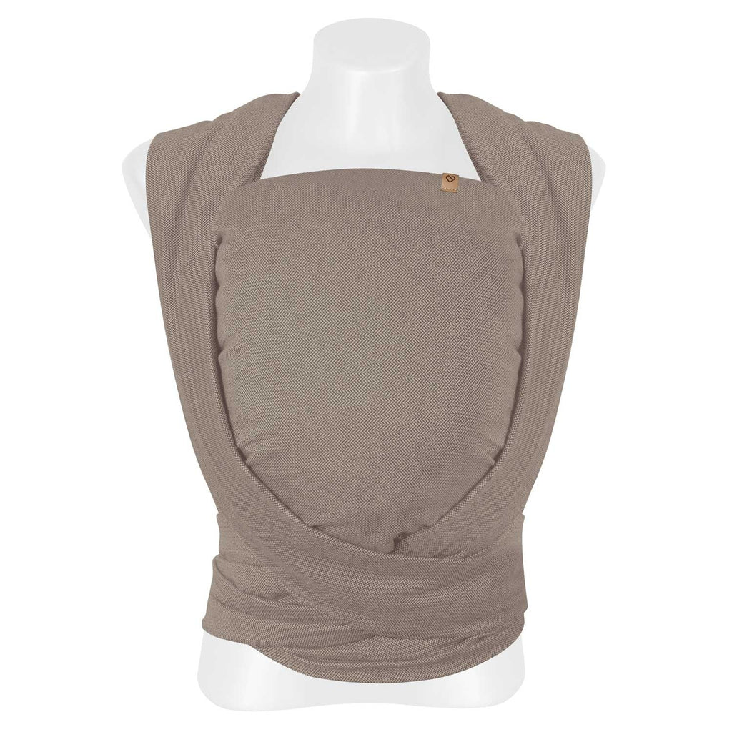 Bindetragetuch BeClose, Latte – elastisches Baby Bindetragetuch für Neugeborene