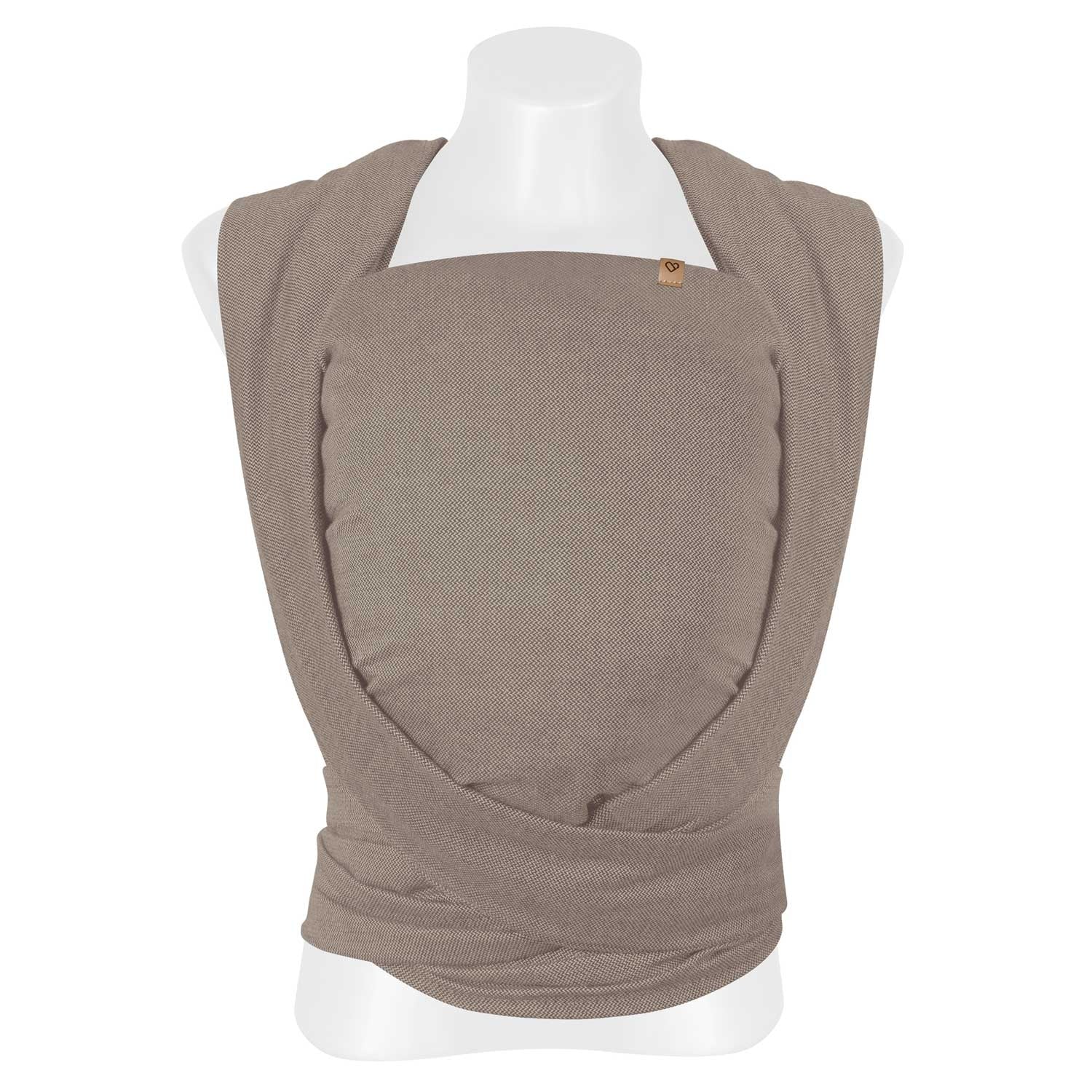 Bindetragetuch BeClose, Latte – elastisches Baby Bindetragetuch für Neugeborene