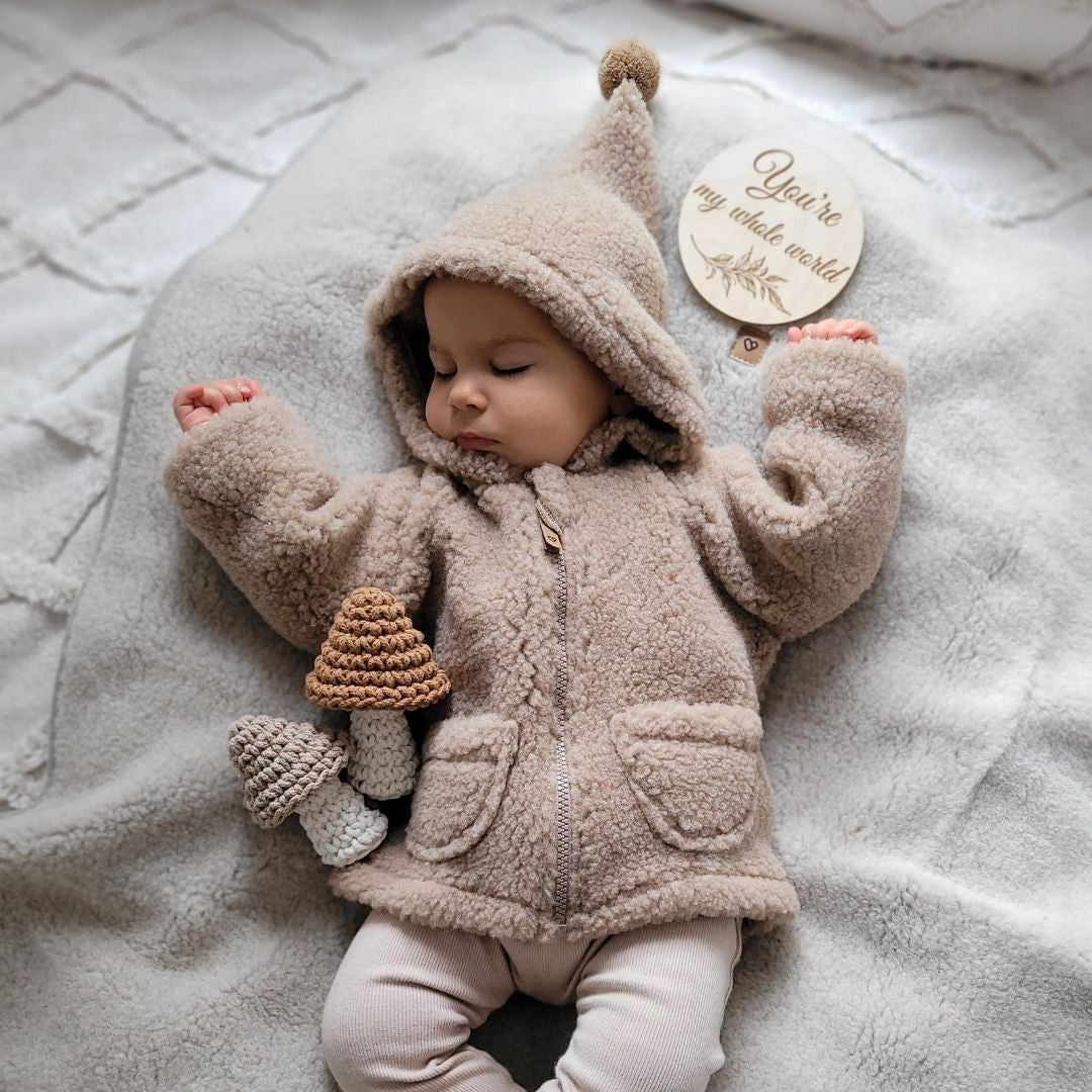 Kinder-Wolljacke Meri Nevada, Brown – Vorderansicht