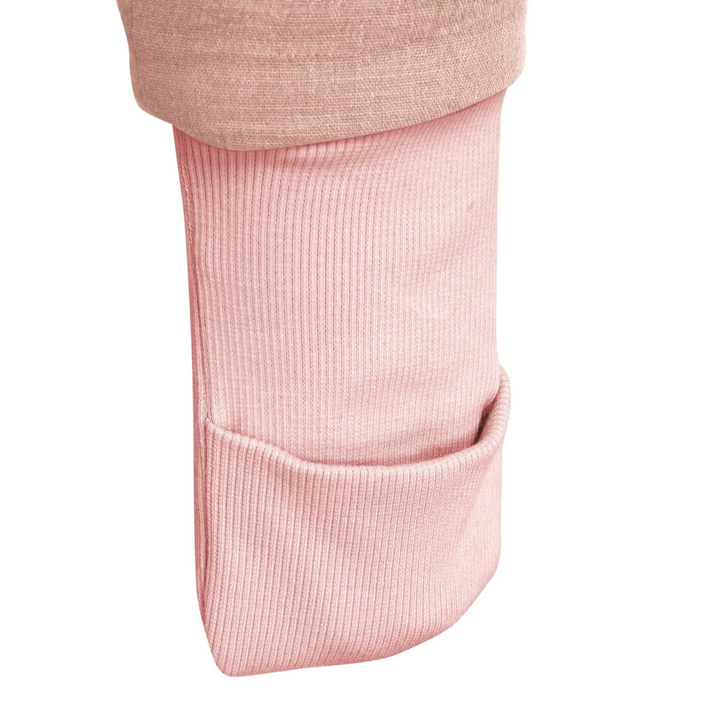 Musselin-Schlafsack Malaga mit Beinen 0,5 TOG, Baby Pink – Rückenansicht