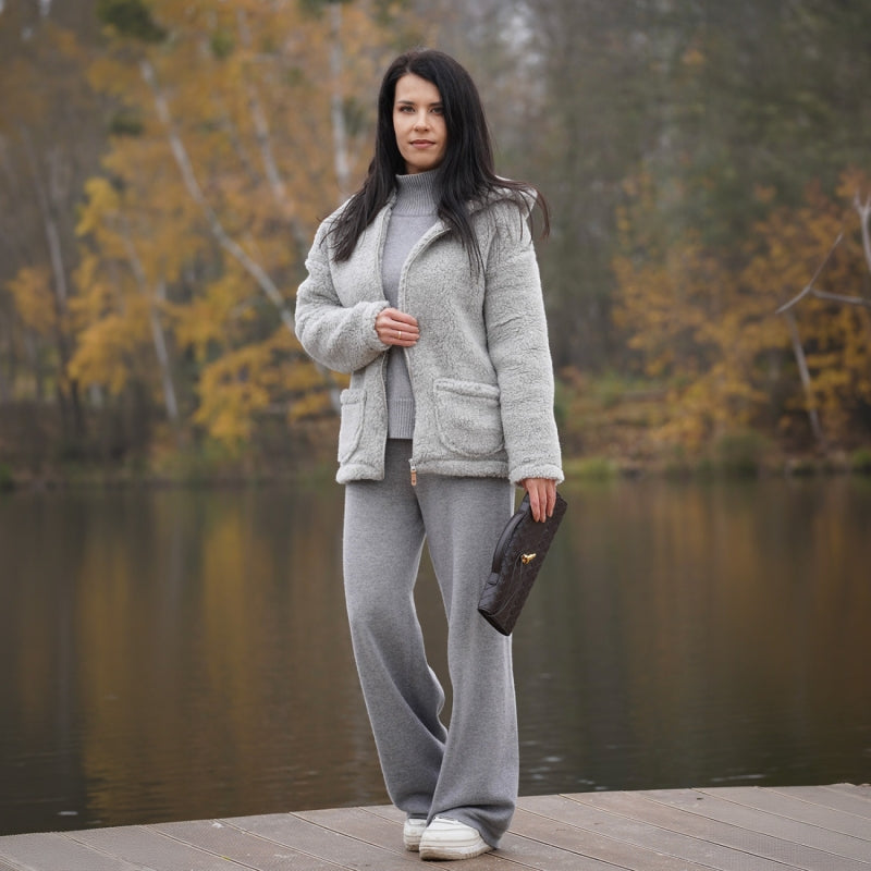 Wolljacke Zoya Nevada Grey – Gesamtansicht