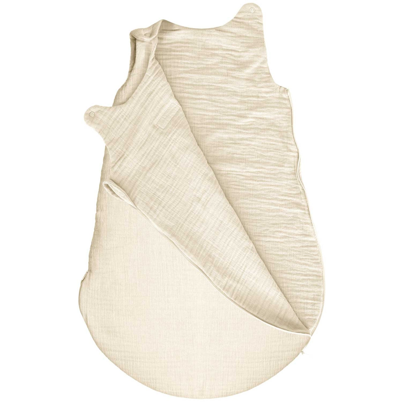 Musselin-Schlafsack Malaga 1,5 TOG, Vanilla – Rückenansicht