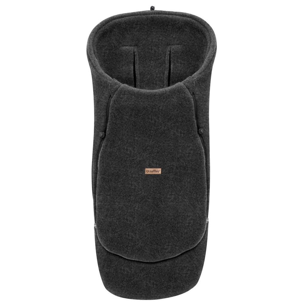 Wollfußsack Maxi Sierra, Anthracite – Detailansicht Öffnung