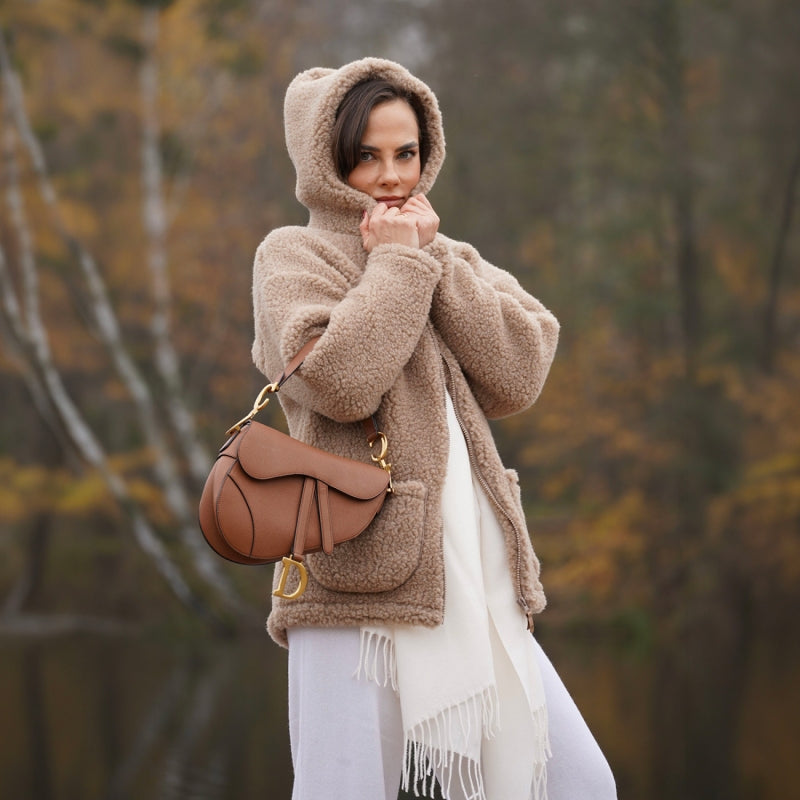 Wolljacke Zoya Nevada Brown – getragen