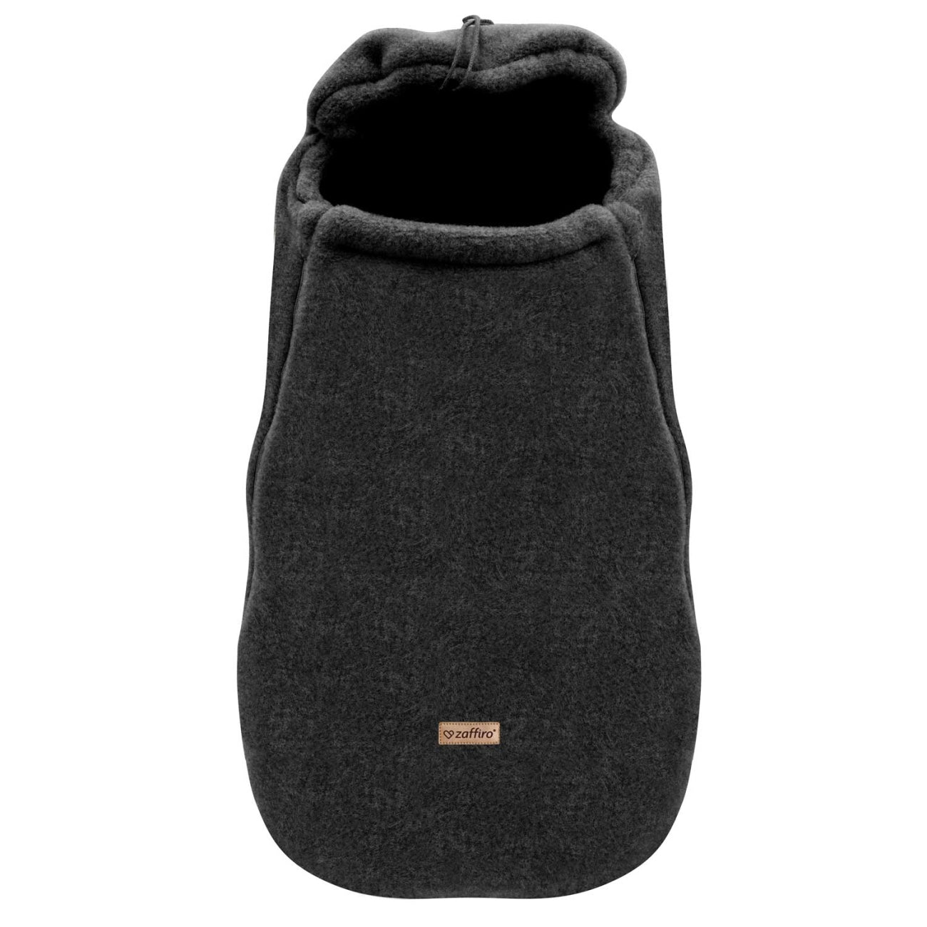 Wollfußsack Mini Sierra, Anthracite – Detailansicht Öffnung